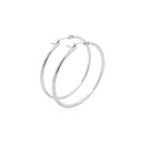 14k White Gold Polished Hoop Earrings (40 mm)-6