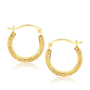 10k Yellow Gold Fancy Hoop Earrings-2