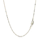 14k White Gold Diamond-Cut Alternating Bead Chain 1.5mm-10