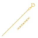 14k Yellow Gold Faceted Cable Link Chain 1.3mm-6