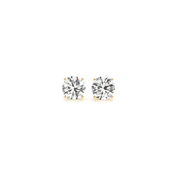 1 cttw Certified IGI Lab Grown Round Diamond Stud Earrings 14k Yellow Gold (G/VS2)