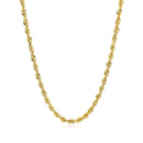 3.0mm 14k Yellow Gold Solid Diamond Cut Rope Chain-7