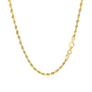 2.5mm 10k Yellow Gold Solid Diamond Cut Rope Chain-9