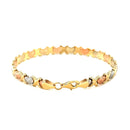 14k Tri-Color Gold Fancy Satin Heart Line Bracelet-7