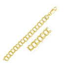 9.0 mm 14k Yellow Gold Solid Double Link Charm Bracelet-2