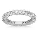 14k White Gold Common Prong Round Diamond Eternity Ring-4