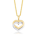 14k Two-Tone Gold Intertwined Hearts Pendant-3