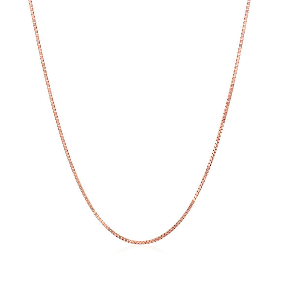 14k Rose Gold Classic Box Chain 0.8mm
