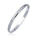 14k White Gold Dome Children's Bangle with a Polished Finish-3