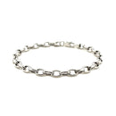 4.6mm 14k White Gold Oval Rolo Bracelet-6