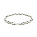4.6mm 14k White Gold Oval Rolo Bracelet-7