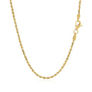 2.0mm 10k Yellow Gold Solid Diamond Cut Rope Chain-8