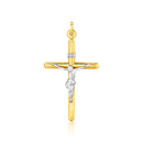 14k Two Tone Gold Cross Pendant-4