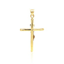 14k Two Tone Gold Cross Pendant-5