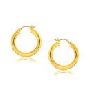 14k Yellow Gold Polished Hoop Earrings (30 mm)-2