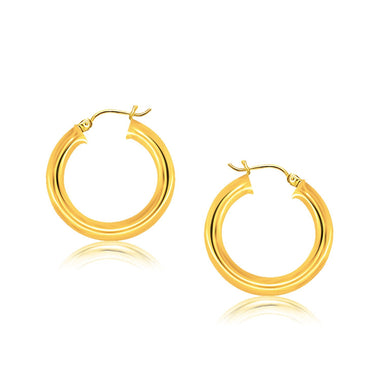 14k Yellow Gold Polished Hoop Earrings (30 mm) - 0