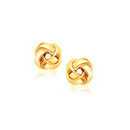 14k Yellow Gold Classic Love Knot Stud Earrings-3