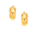 14k Yellow Gold Wide Small Hoop Earrings with Snap Lock-2