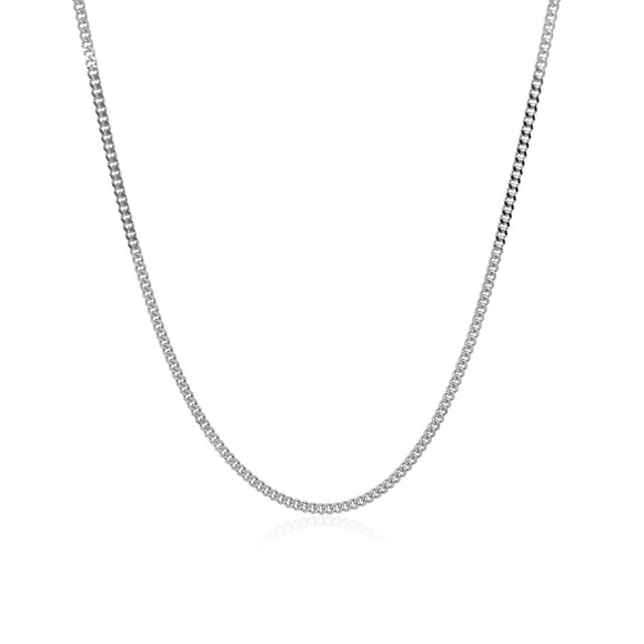14k White Gold Gourmette Chain 1.5mm