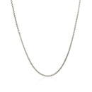 14k White Gold Round Box Chain 1.35 mm-6