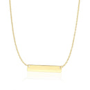 14k Yellow Gold Smooth Flat Horizontal Bar Style Necklace-6