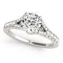 14k White Gold Split Shank Prong Set Diamond Engagement Ring (1 3/8 cttw)-3