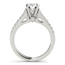 14k White Gold Split Shank Prong Set Diamond Engagement Ring (1 3/8 cttw)-4