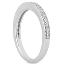14k White Gold Pave Diamond Milgrain Wedding Ring Band Set 1/2 Around-4
