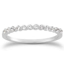14k White Gold Floating Diamond Single Shared Prong Wedding Ring Band-3