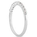 14k White Gold Floating Diamond Single Shared Prong Wedding Ring Band-4