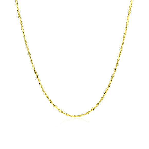 14k Yellow Gold Singapore Chain 1.0mm