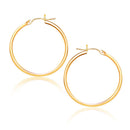 14k Yellow Gold Polished Hoop Earrings (25 mm)-2