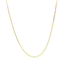 14k Yellow Gold Diamond Cut Cable Link Chain 0.8mm-9