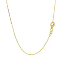 14k Yellow Gold Diamond Cut Cable Link Chain 0.8mm-10