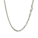 14k White Gold Diamond Cut Cable Link Chain (2.90 mm)-10