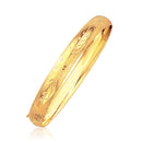Classic Floral Carved Bangle in 14k Yellow Gold (8.0mm)-4