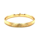 Classic Floral Carved Bangle in 14k Yellow Gold (8.0mm)-5
