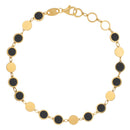 14k Yellow Gold Onyx Geometric Mirror Gem Chain Bracelet (5.00 mm)-4