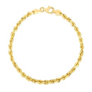 4.0mm 14k Yellow Gold Solid Diamond Cut Rope Bracelet-5
