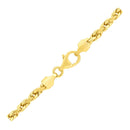 4.0mm 14k Yellow Gold Solid Diamond Cut Rope Bracelet-6