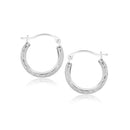 10k White Gold Fancy Hoop Earrings-2