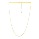 14k Yellow Gold Adjustable Popcorn Chain 1.3mm-7