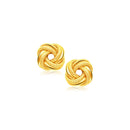 14k Yellow Gold Intertwined Love Knot Stud Earrings-3