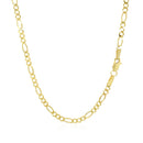 2.8mm 14k Yellow Gold Solid Figaro Chain-8