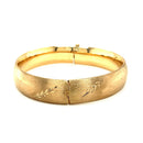 Classic Floral Carved Bangle in 14k Yellow Gold (13.5mm)-5