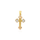 14k Tri Color Gold Cross Pendant-4
