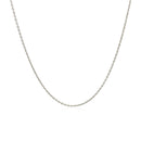 14k White Gold Oval Cable Link Chain 0.97mm-8