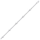 14k White Gold Anklet with Puffed Heart Design-4