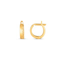 14k Yellow Gold Textured Huggie Hoops(3x10mm)-3