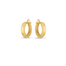 14k Yellow Gold Textured Huggie Hoops(3x10mm)-4